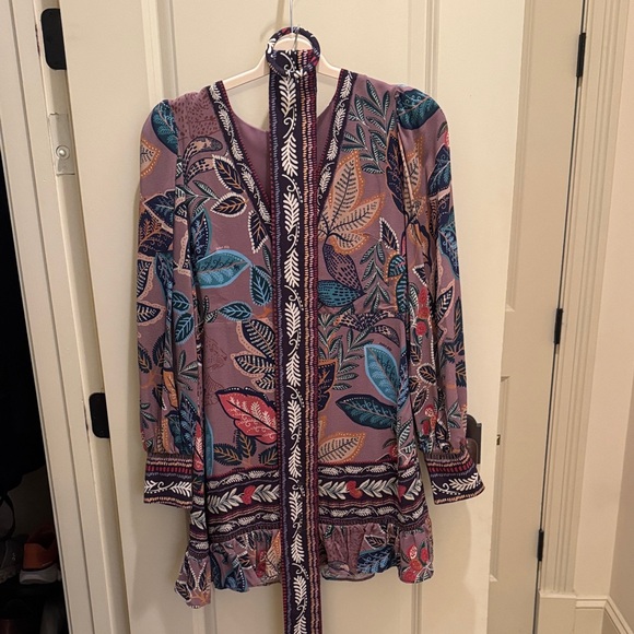 Farm Rio Wild Night Lavendar belted mini dress - Picture 2 of 10